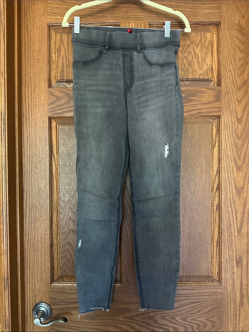 Gray Distressed Spanx Skinny Jeans - Small